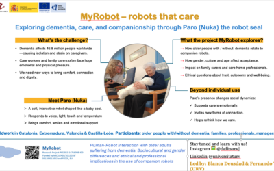uman-Robot Interaction with older adults suffering from dementia: Sociocultural and gender differences and ethical and professional implications in the use of companion robots  (MyRobot)